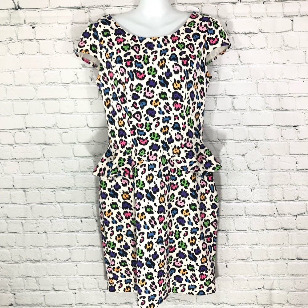 Betsey Johnson leopard print peplum dress